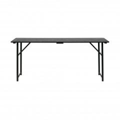 BLACK WOOD TOP DINING TABLE - DINING TABLES